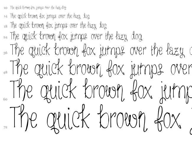 MRF Freckled Lemonade font waterfall